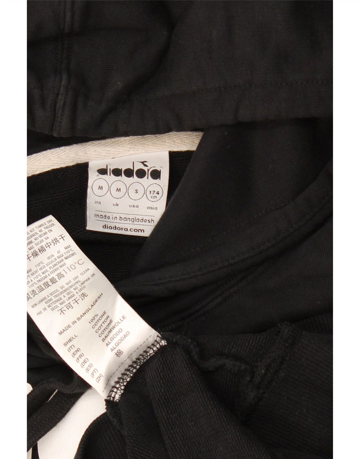 Felpa con cappuccio grafica da uomo Diadora, cotone nero medio