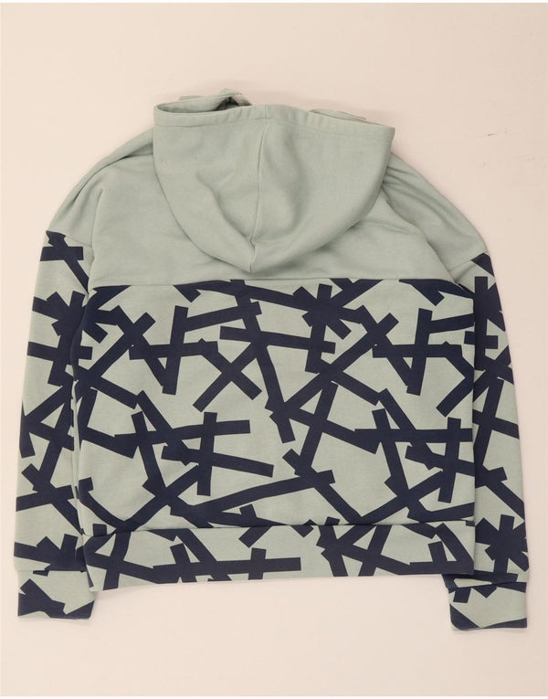 Maglione con cappuccio e zip grafica da donna Adidas UK 12/14 Verde medio geometrico