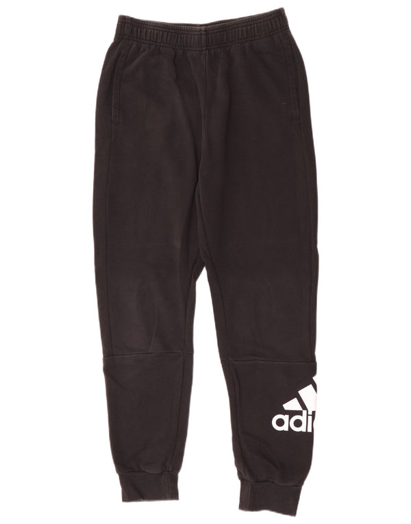 Pantaloni da tuta con grafica Adidas da ragazzo, pantaloni da jogging, 13-14 anni, cotone nero