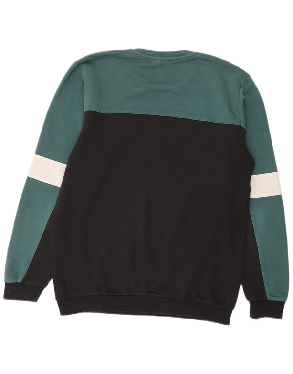 Fila Felpa da uomo Maglione Large Nero Colourblock in cotone