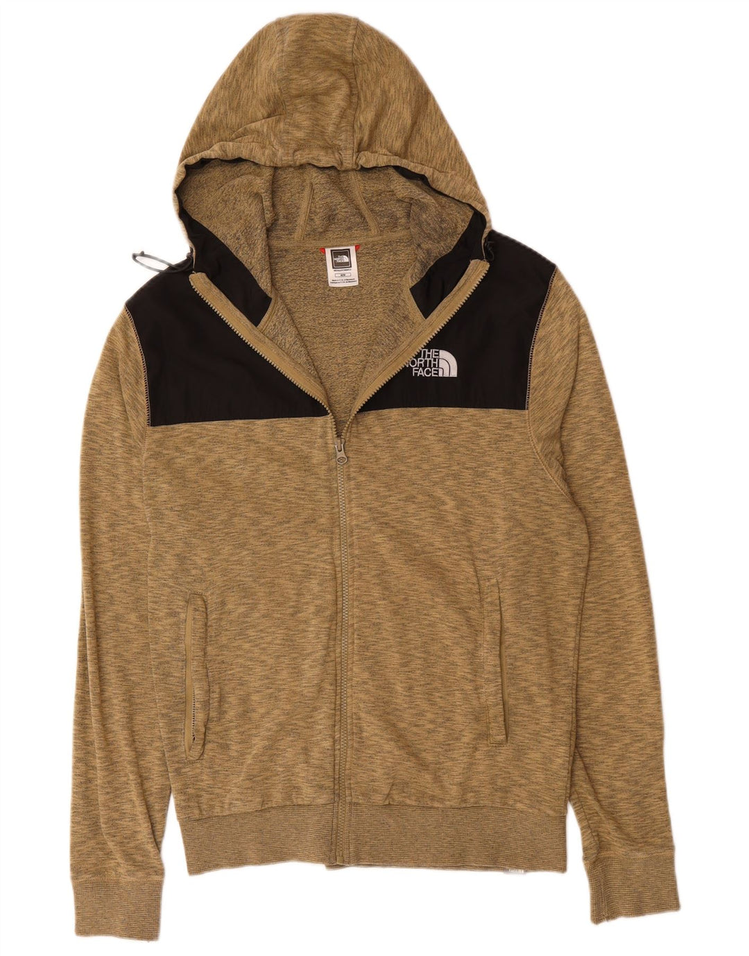 THE NORTH FACE Felpa con cappuccio e zip da uomo in cotone color block marrone medio