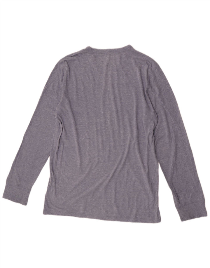 Gap Top da uomo a maniche lunghe in cotone screziato blu medio