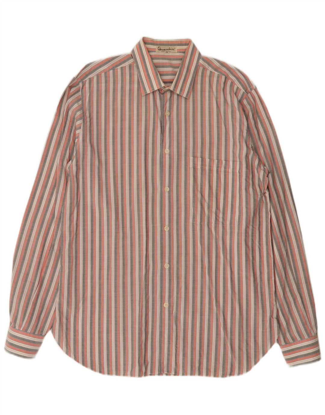 Camicia vintage da uomo taglia 40 a righe rosa medio