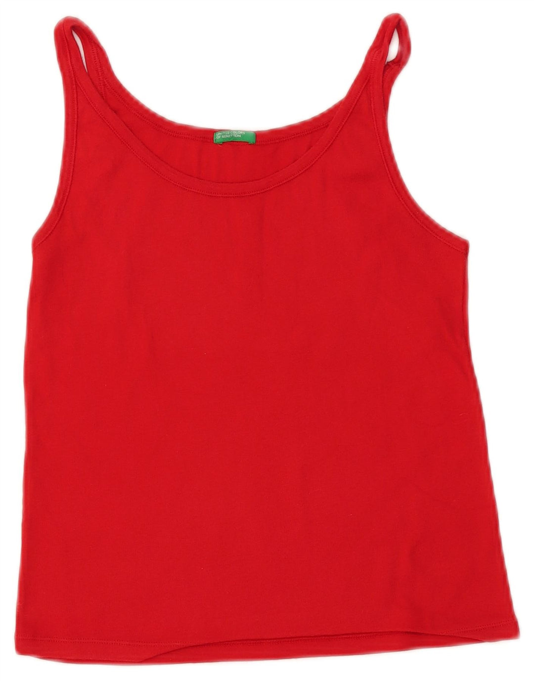 BENETTON Canottiera da donna UK 12 Cotone rosso medio