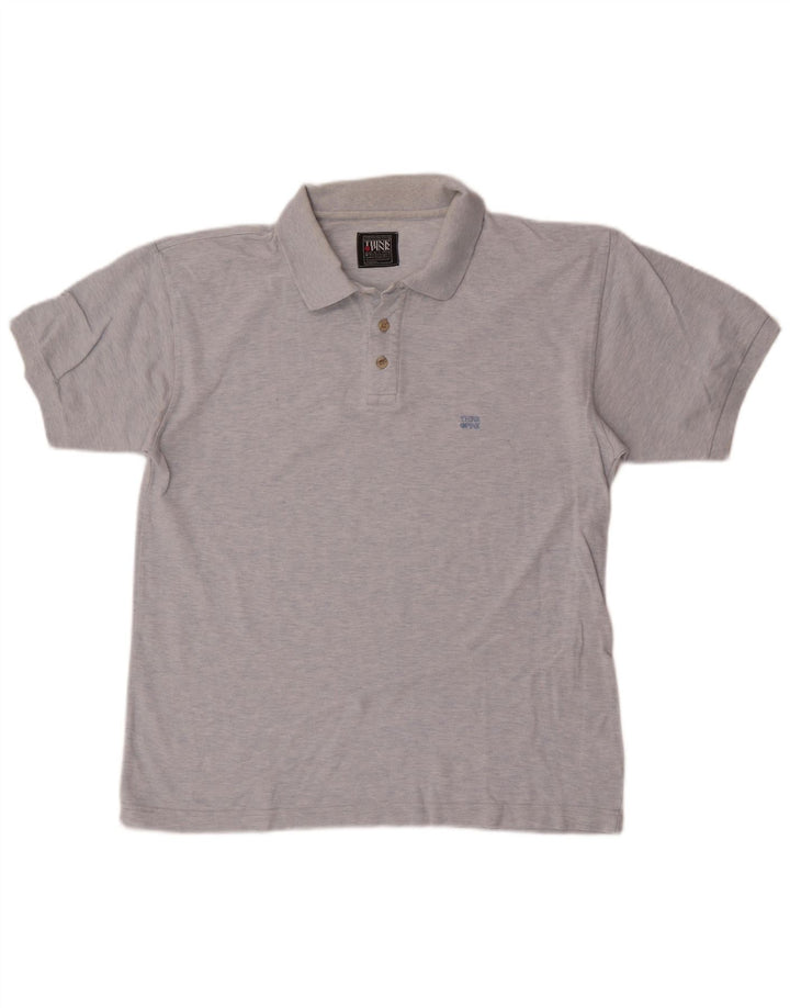 Polo da uomo Think Pink in cotone blu medio