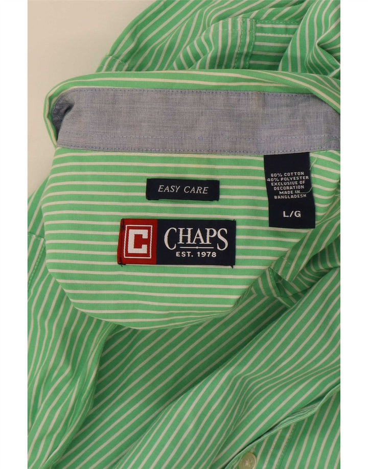Camicia Chaps da uomo Easy Care, cotone gessato verde grande
