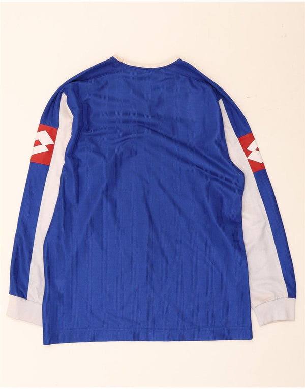 Lotto Top grafico da uomo a maniche lunghe in poliestere color block medio blu navy