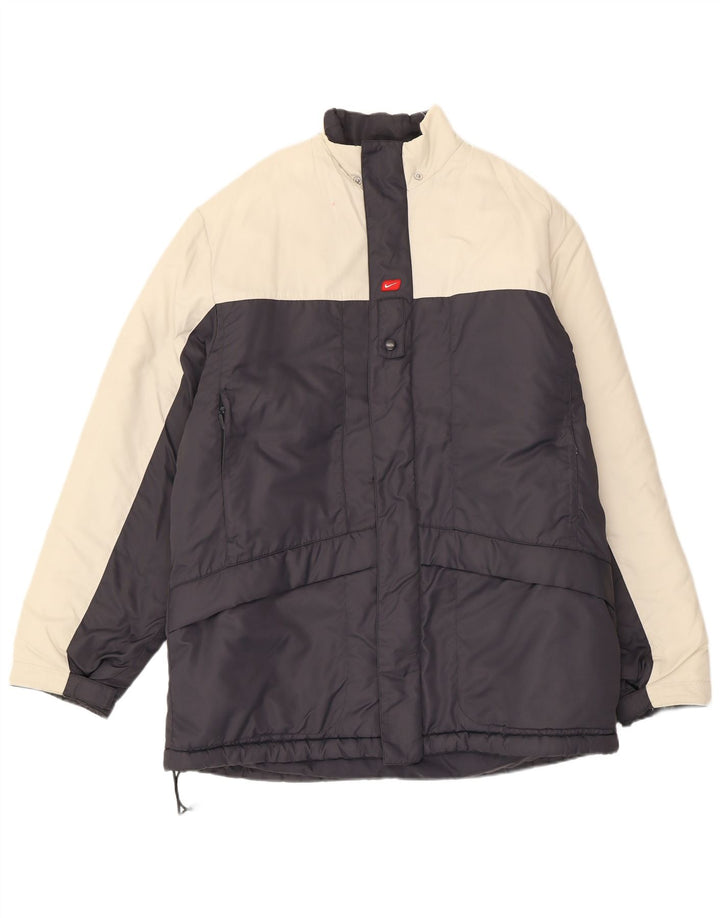 Giacca imbottita da uomo Nike UK 40 Large in nylon color block nero
