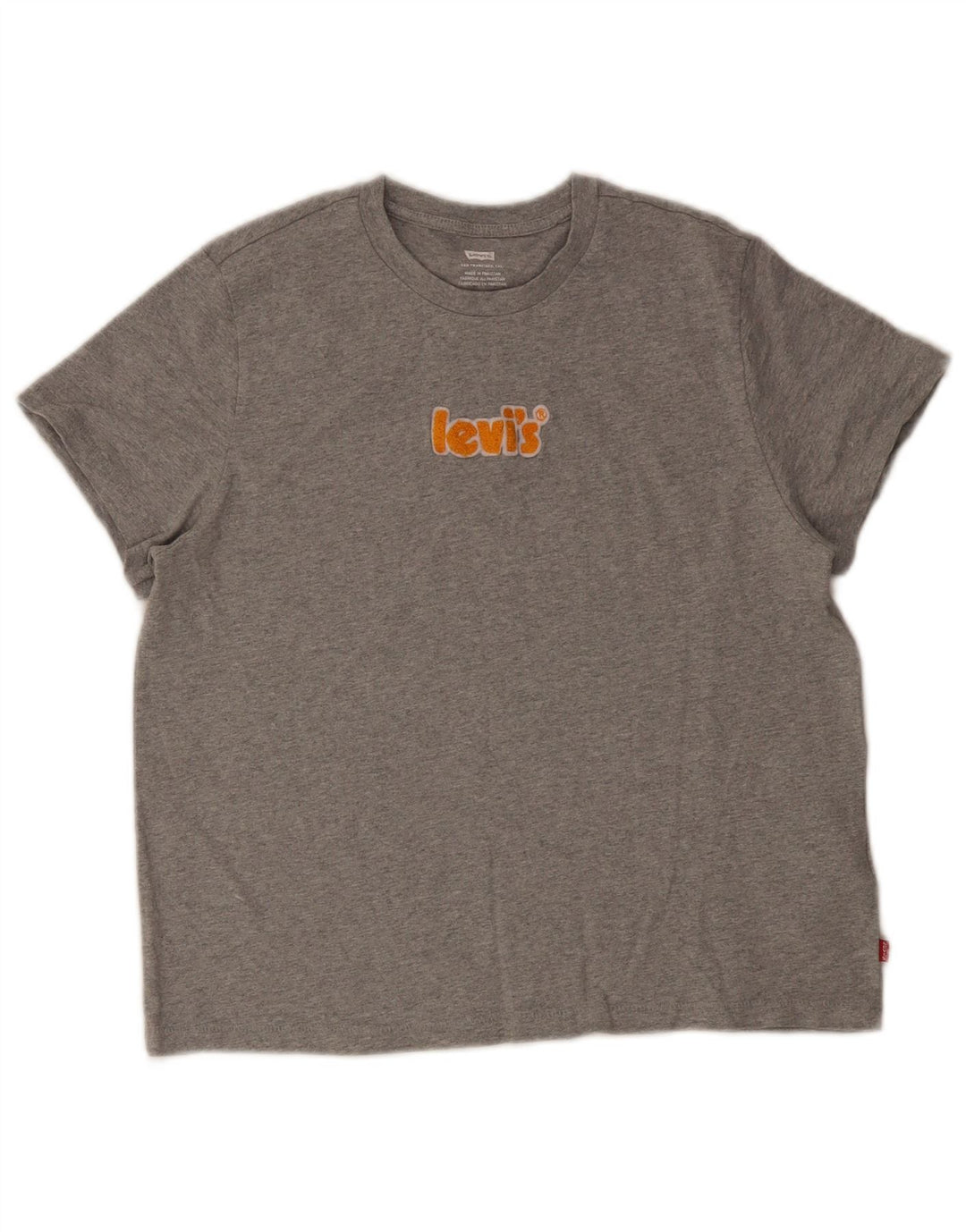 T-shirt grafica da donna Levi's Top UK 12 Cotone grigio medio
