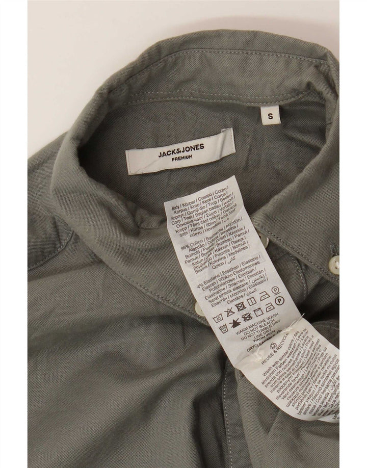 Camicia da uomo Jack & Jones piccola in cotone grigio