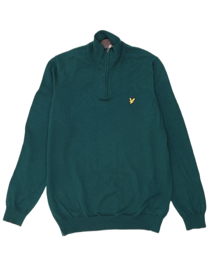 LYLE & SCOTT Maglione da uomo con zip e collo in acrilico verde medio
