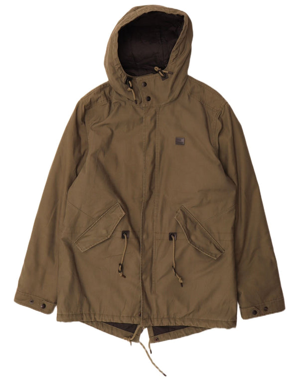Giacca parka con cappuccio da uomo Vintage Industries UK 44 2XL poliestere kaki