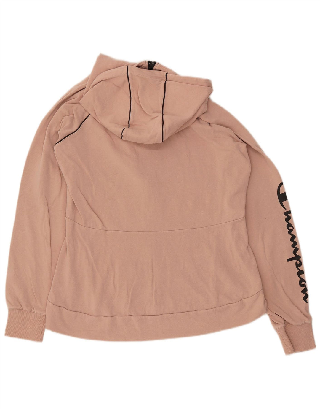 Felpa con cappuccio e zip grafica da donna CHAMPION UK 18 XL Rosa