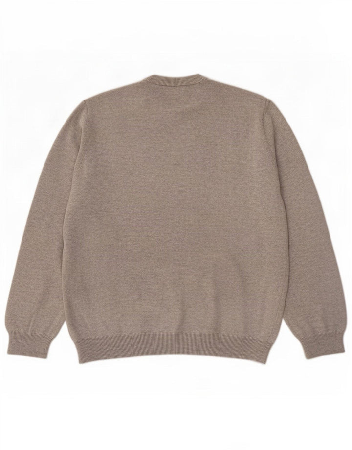 Maglione da uomo con scollo a V Marks & Spencer grande cotone chiazzato grigio