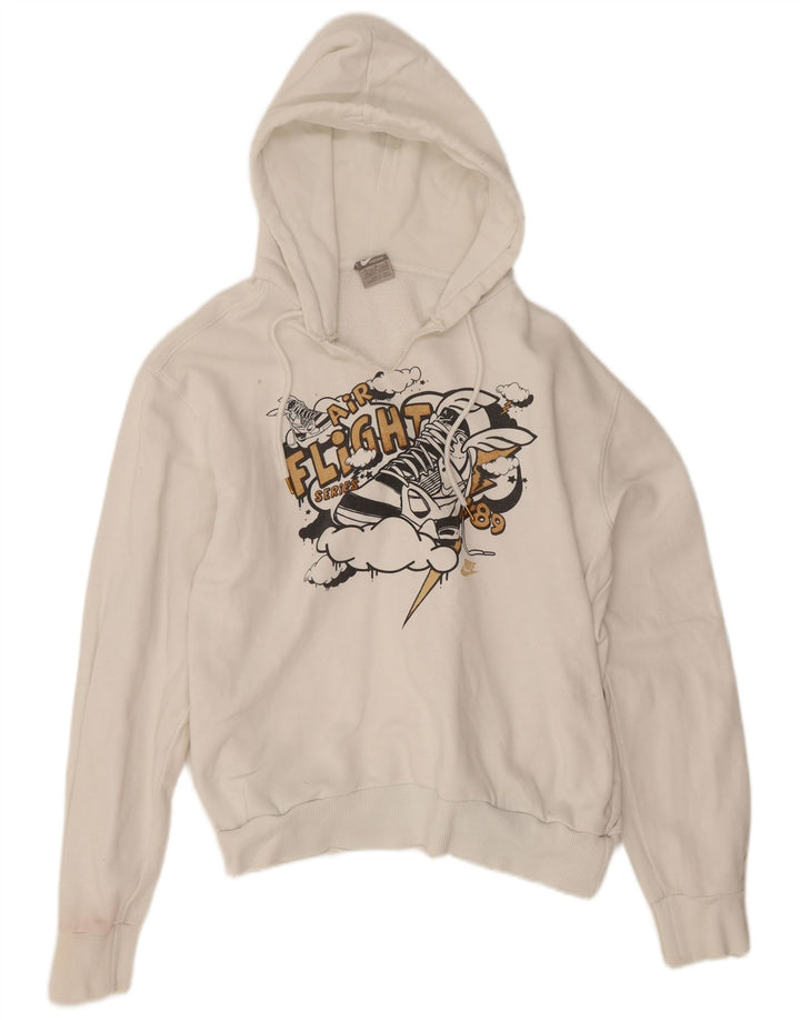 Felpa con cappuccio grafica Nike da uomo in cotone bianco medio