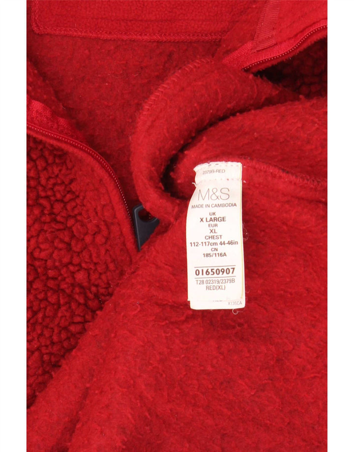 Maglione in pile da uomo Marks & Spencer con zip e collo XL poliestere marrone