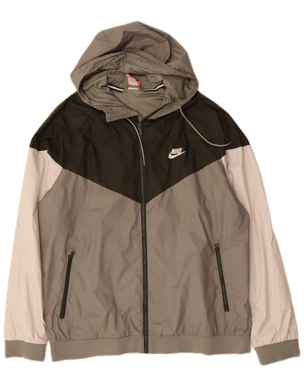 Giacca da tuta da uomo con cappuccio Nike 2XL Poliestere color block grigio