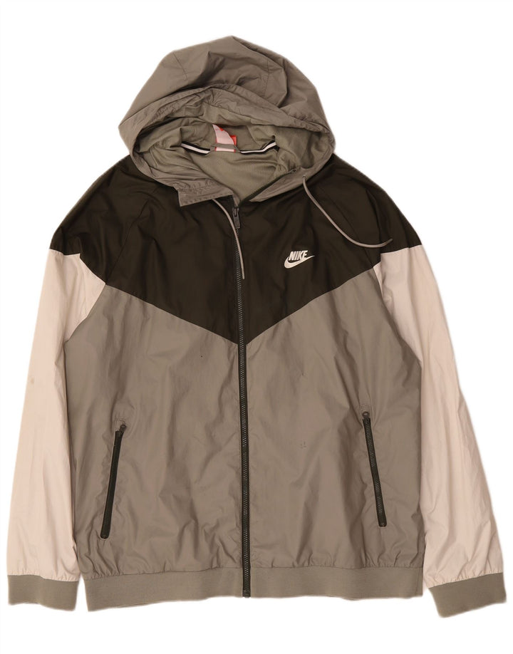Giacca da tuta da uomo con cappuccio Nike 2XL Poliestere color block grigio