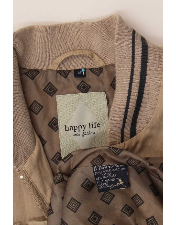 Bomber da uomo Happy Life IT 50 Large in cotone beige