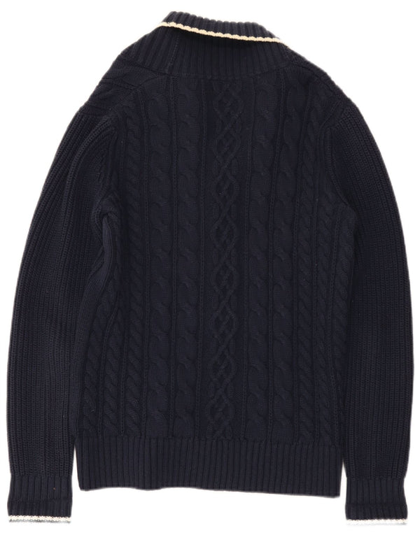 Maglione cardigan da donna Musto UK 10 piccolo cotone blu navy