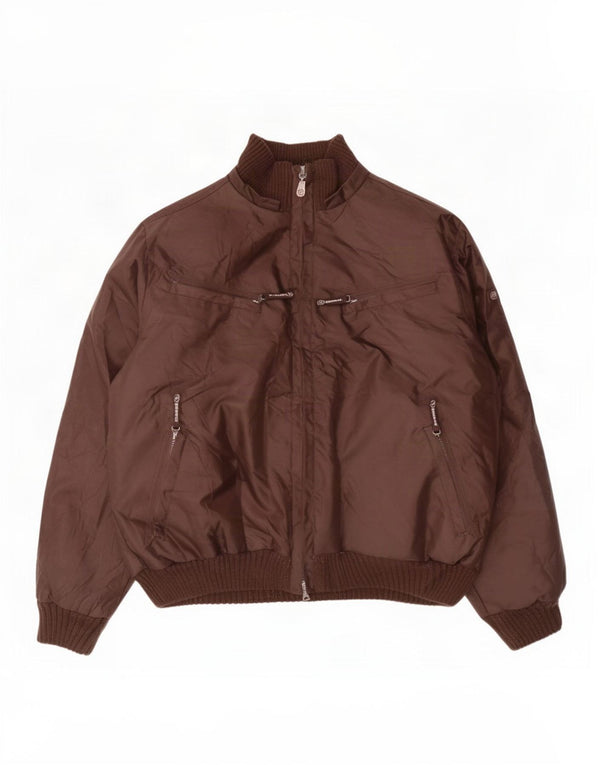 Giacca imbottita da uomo vintage UK 42 XL poliestere marrone
