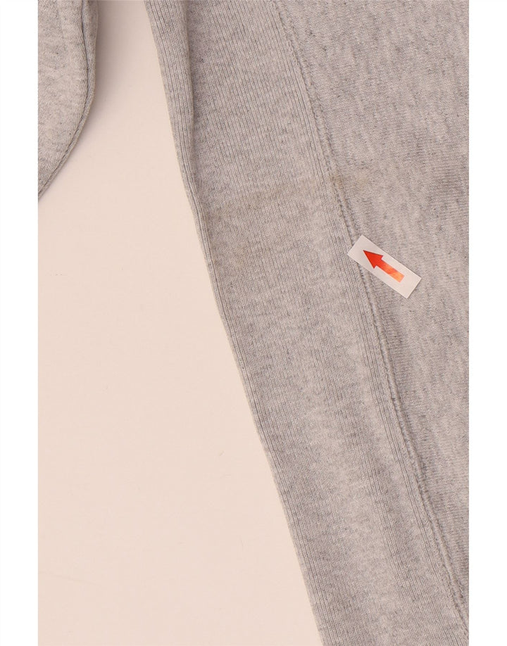 CHAMPION Maglia con cappuccio da uomo a trama inversa, piccola, in cotone chiazzato grigio