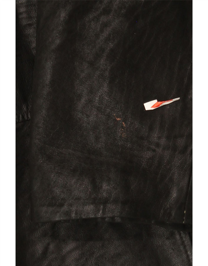 Cappotto in pelle da uomo Carlo Santini UK 44 2XL Pelle nera