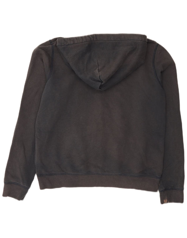 Maglione con cappuccio con zip grafica da donna Jack Wills UK 16 grande cotone nero