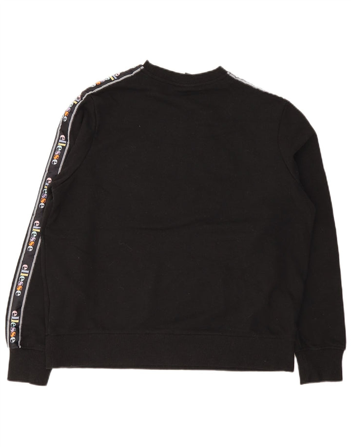 Ellesse, felpa oversize con grafica da donna, maglione, UK 10, piccola, cotone nero