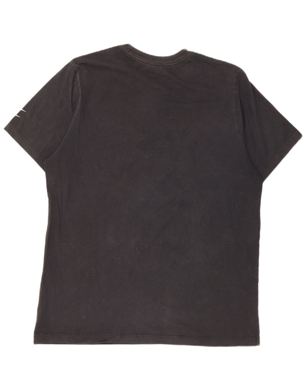 T-shirt grafica Nike Swoosh da uomo, grande, in cotone nero