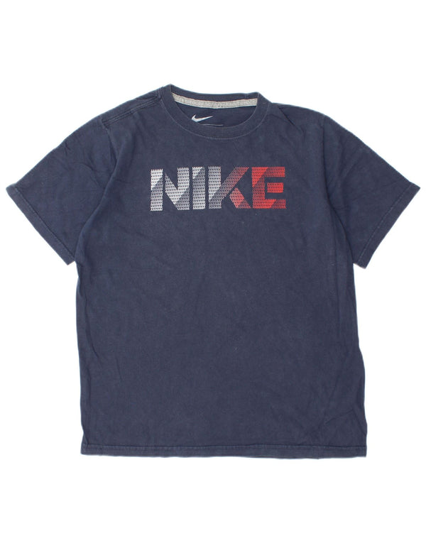T-shirt grafica Nike da bambino, 13-14 anni, XL, cotone blu navy