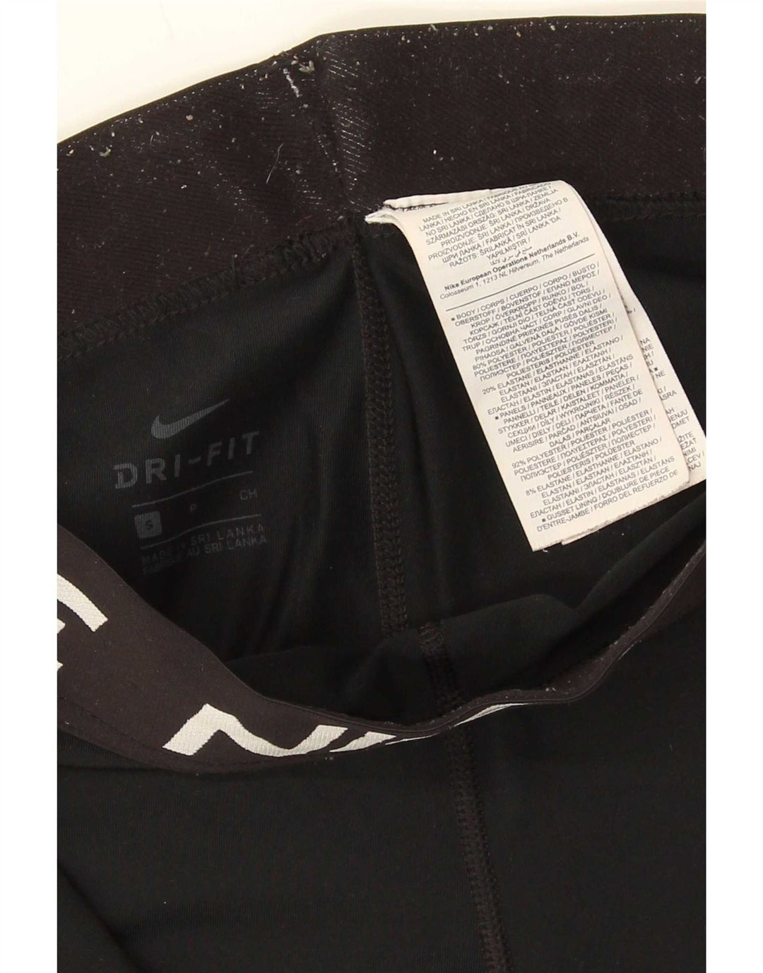 Leggings grafici Nike da donna Dri Fit UK 8 piccoli poliestere nero