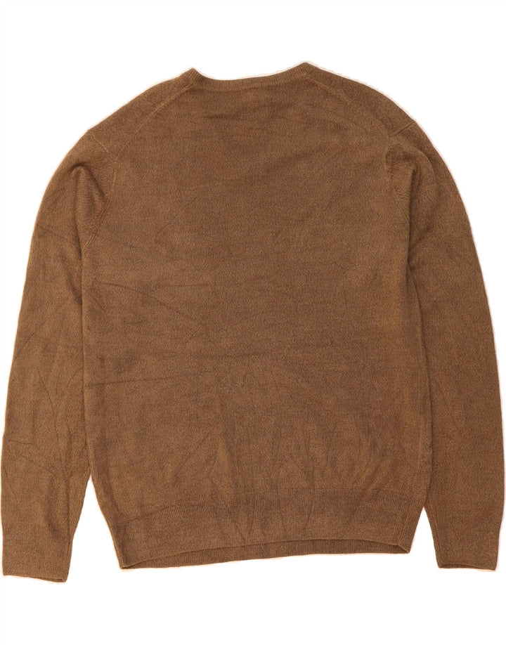 DOCKERS Mens V-Neck Jumper Sweater Large Brown Acrylic Vintage Dockers and Second-Hand Dockers from Messina Hembry 