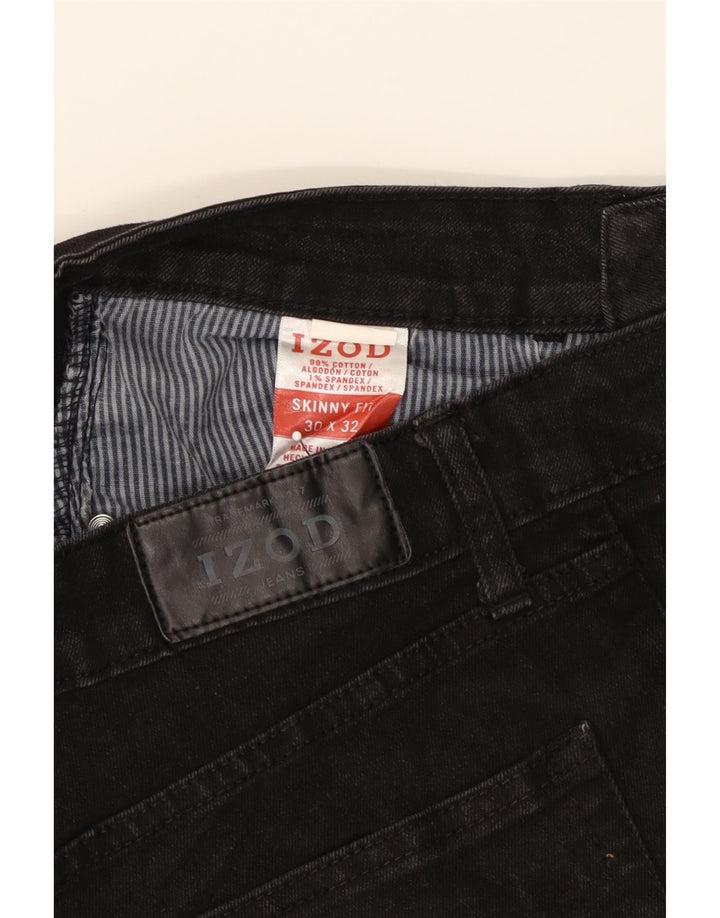 IZOD Mens Skinny Jeans W30 L32 Black Cotton Vintage Izod and Second-Hand Izod from Messina Hembry 