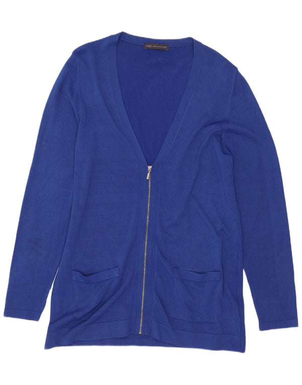 Maglione cardigan vestibilità regolare da donna Marks & Spencer UK 14 Blu medio