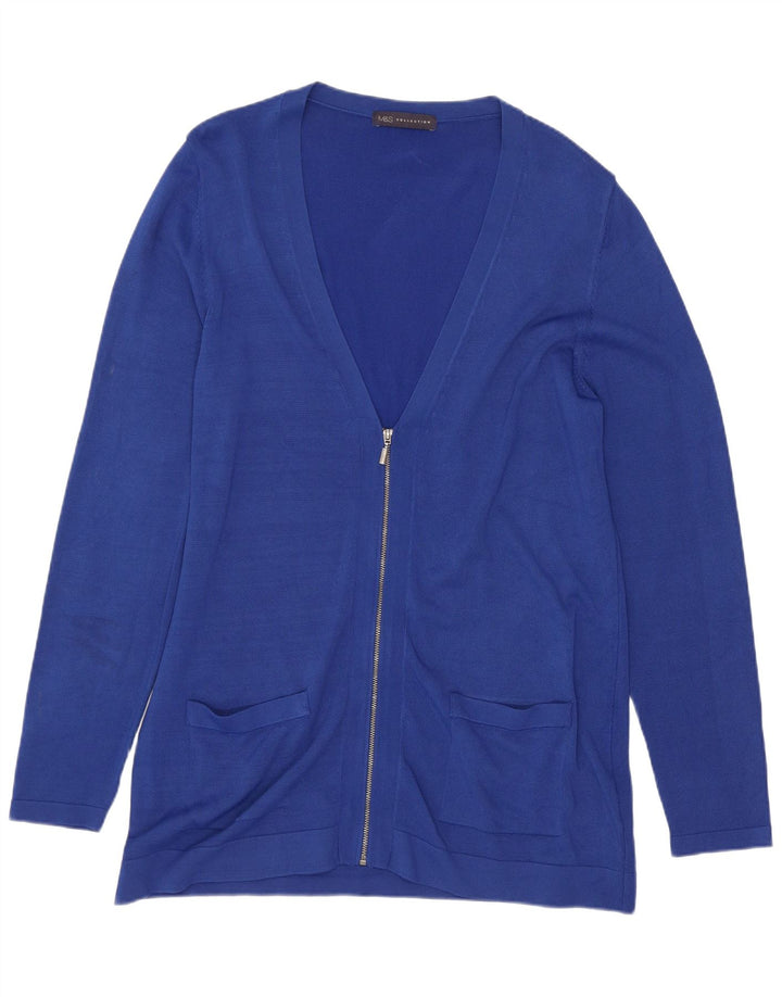 Maglione cardigan vestibilità regolare da donna Marks & Spencer UK 14 Blu medio