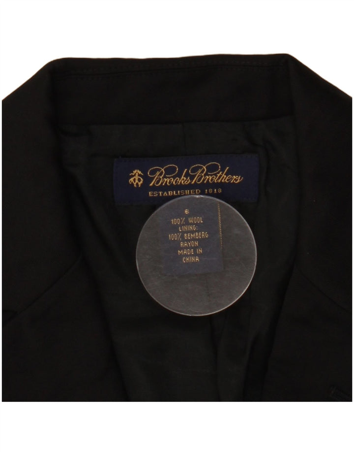 BROOKS BROTHERS Giacca blazer a 2 bottoni da donna US 6 media lana nera