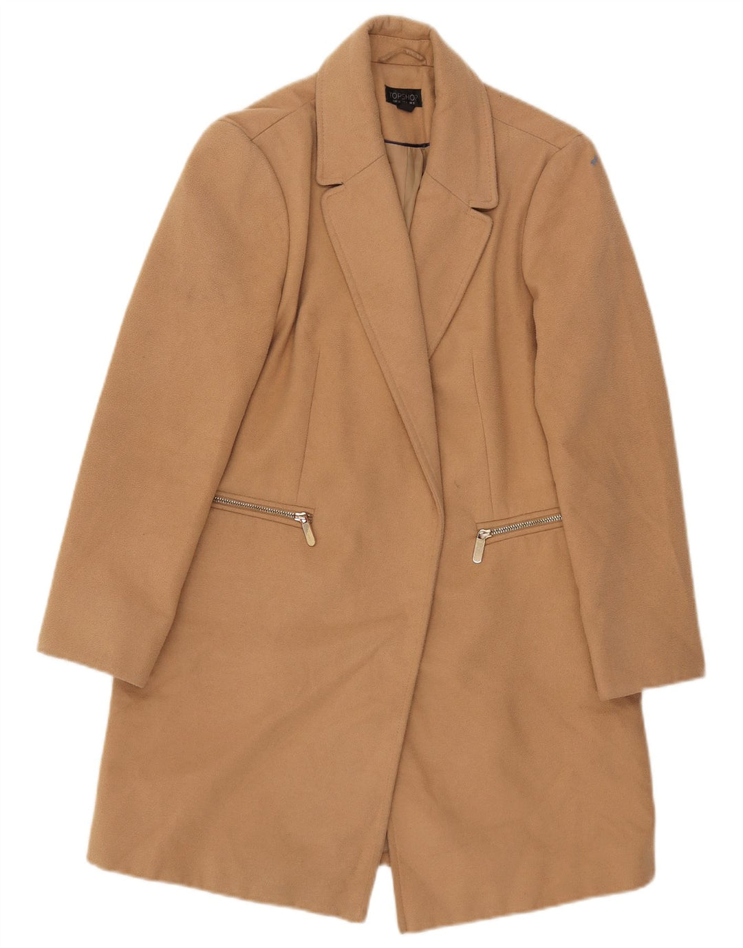 Soprabito aperto da donna Topshop UK 8 piccolo poliestere beige