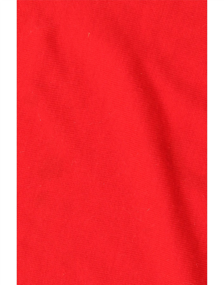 Maglione maglione da uomo con scollo a V vestibilità ampia LACOSTE taglia 2 XS lana rossa