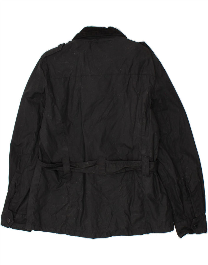 CRANE Womens Military Jacket UK 14 Medium Black Cotton Vintage Crane and Second-Hand Crane from Messina Hembry 