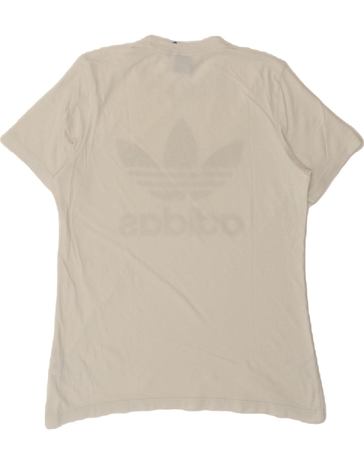 ADIDAS Mens Graphic T-Shirt Top Medium White Cotton Vintage Adidas and Second-Hand Adidas from Messina Hembry 