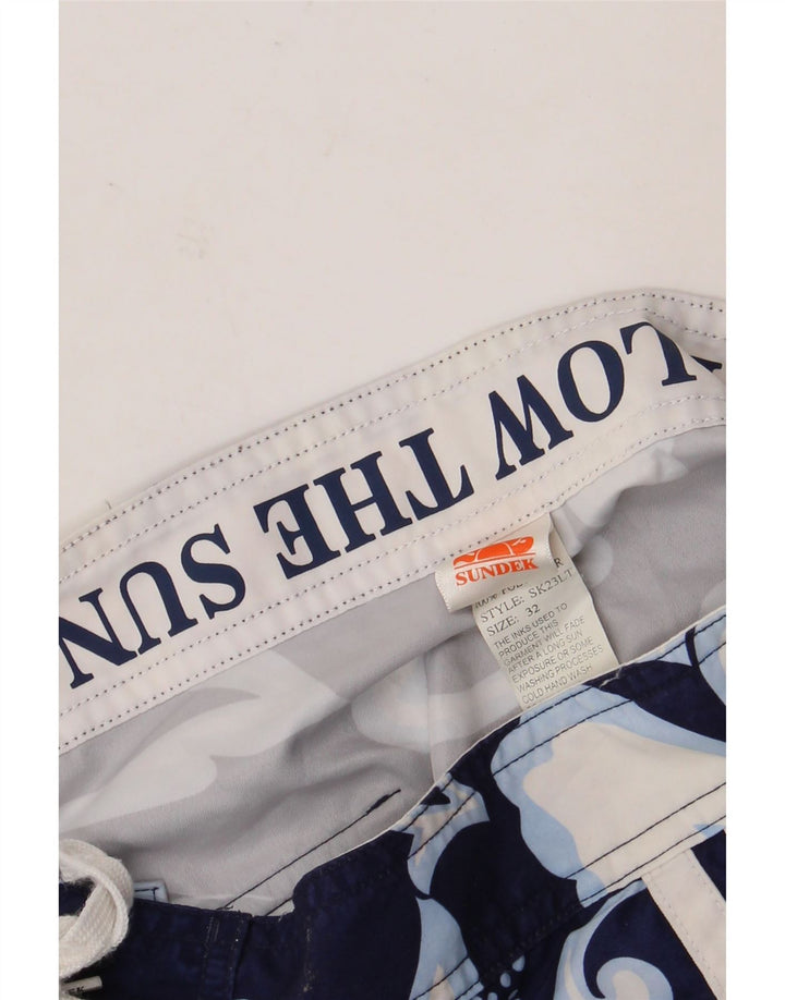 Pantaloncini da bagno da uomo Sundek W32 poliestere floreale medio blu navy