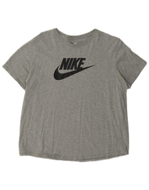 T-shirt grafica da donna Nike Top UK 18 XL cotone grigio