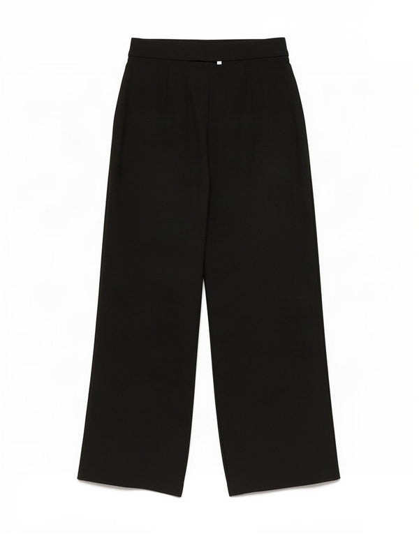 Pantaloni casual a gamba larga da donna Marks & Spencer UK 10 piccoli W28 L26 neri