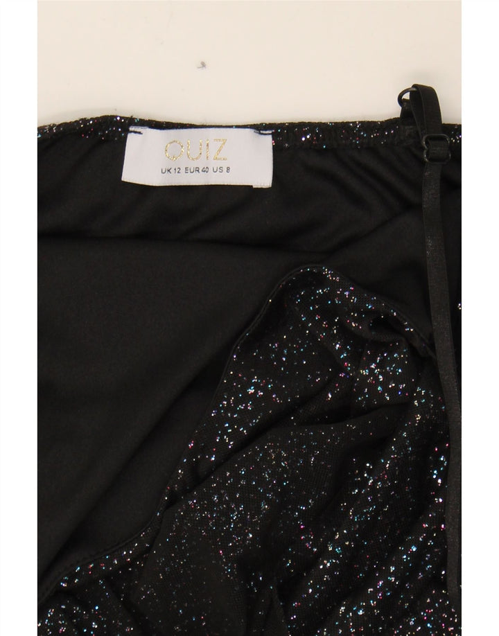 QUIZ Womens Sleeveless Maxi Dress UK 12 Medium Black Polyester Vintage Quiz and Second-Hand Quiz from Messina Hembry 