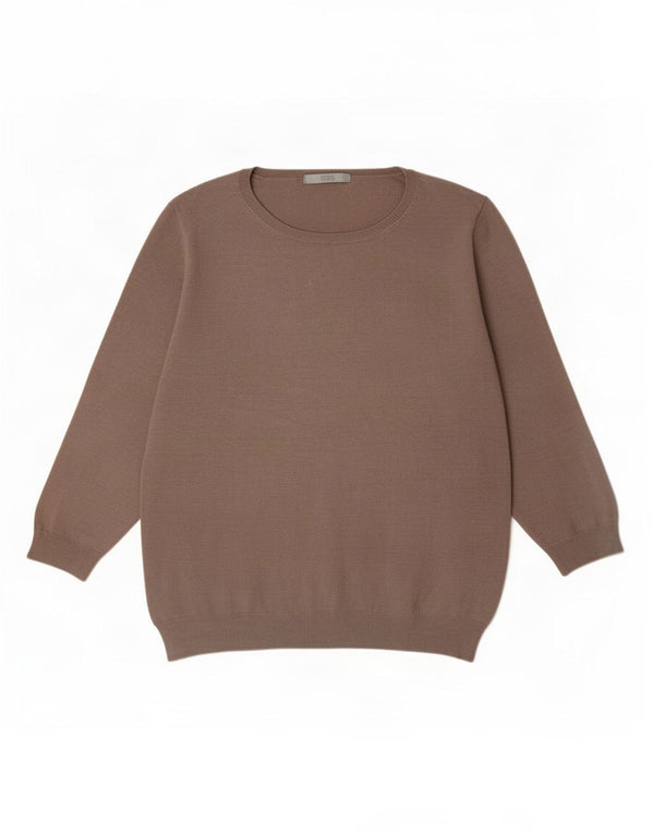 Maglione maglione con scollo a barca da donna Marks & Spencer UK 16 grande marrone