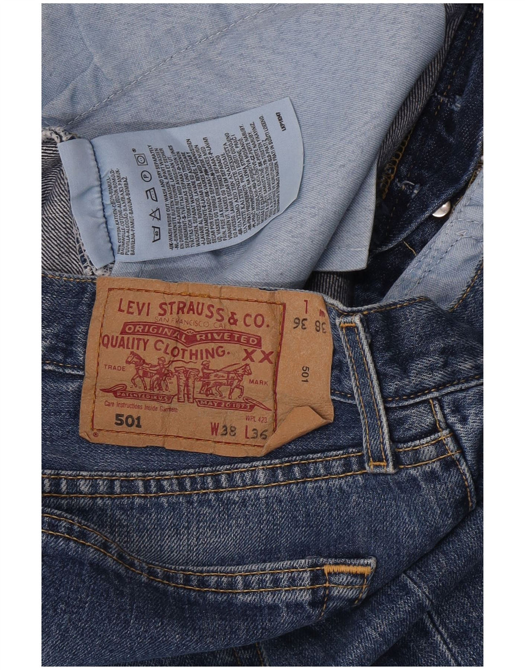 Levi's Uomo 501 Jeans dritti W38 L30 Cotone Blu