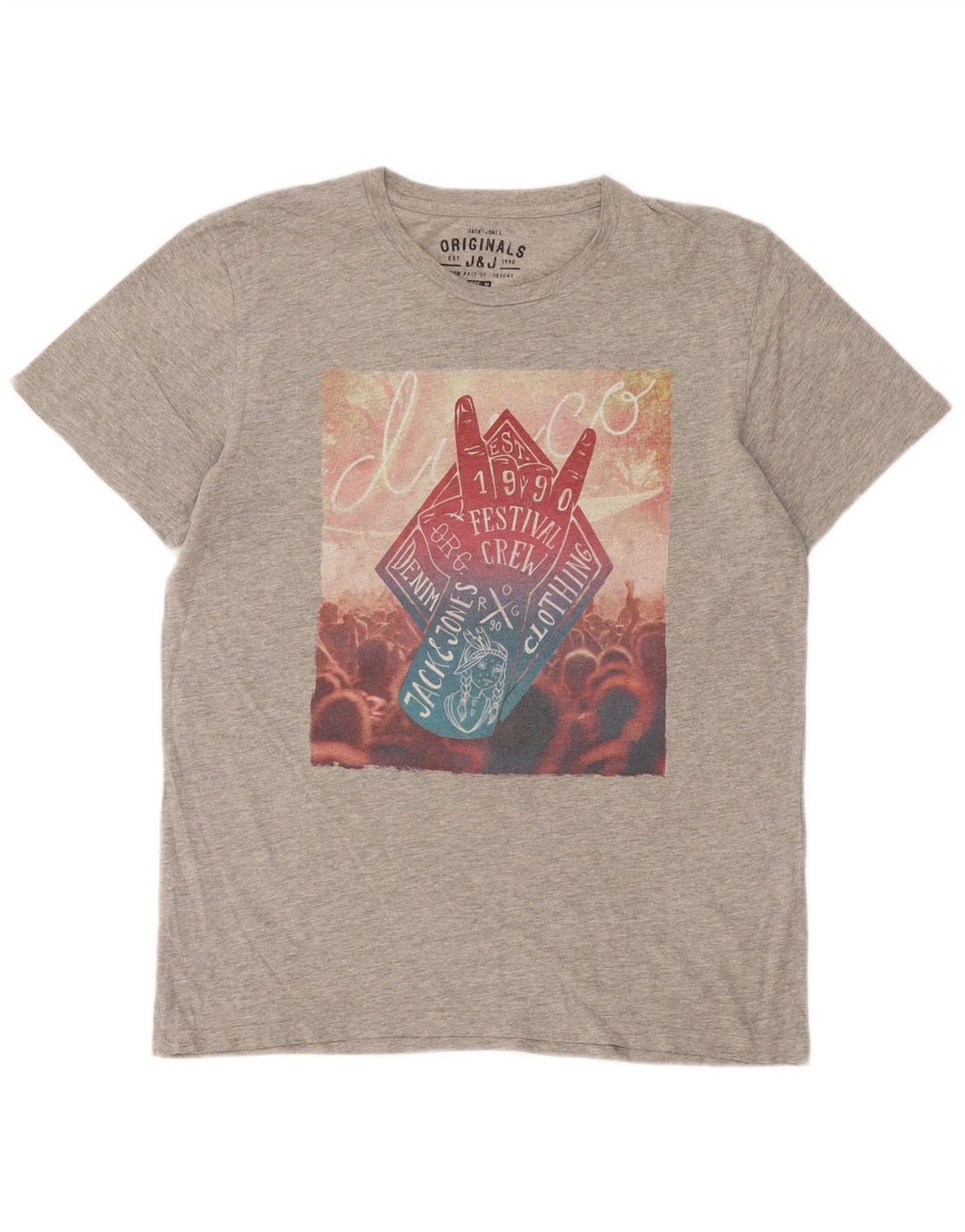 Maglietta grafica da uomo Jack & Jones Top grigio medio