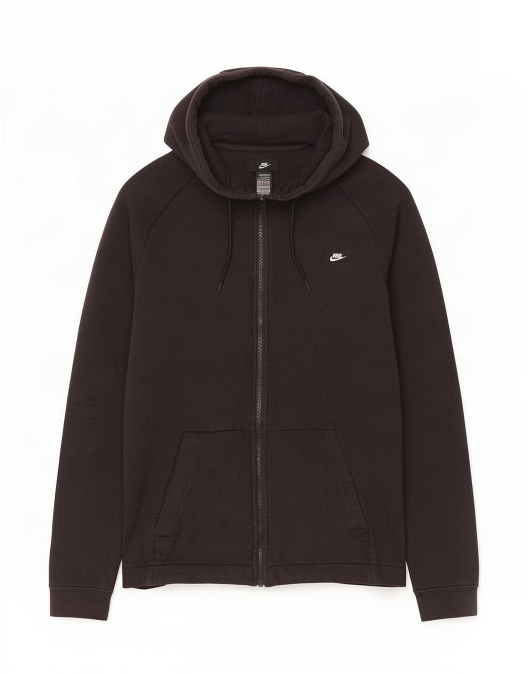 Felpa con cappuccio e zip Nike da uomo in cotone nero medio