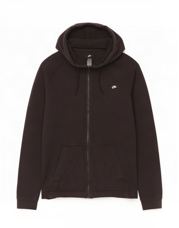 Felpa con cappuccio e zip Nike da uomo in cotone nero medio